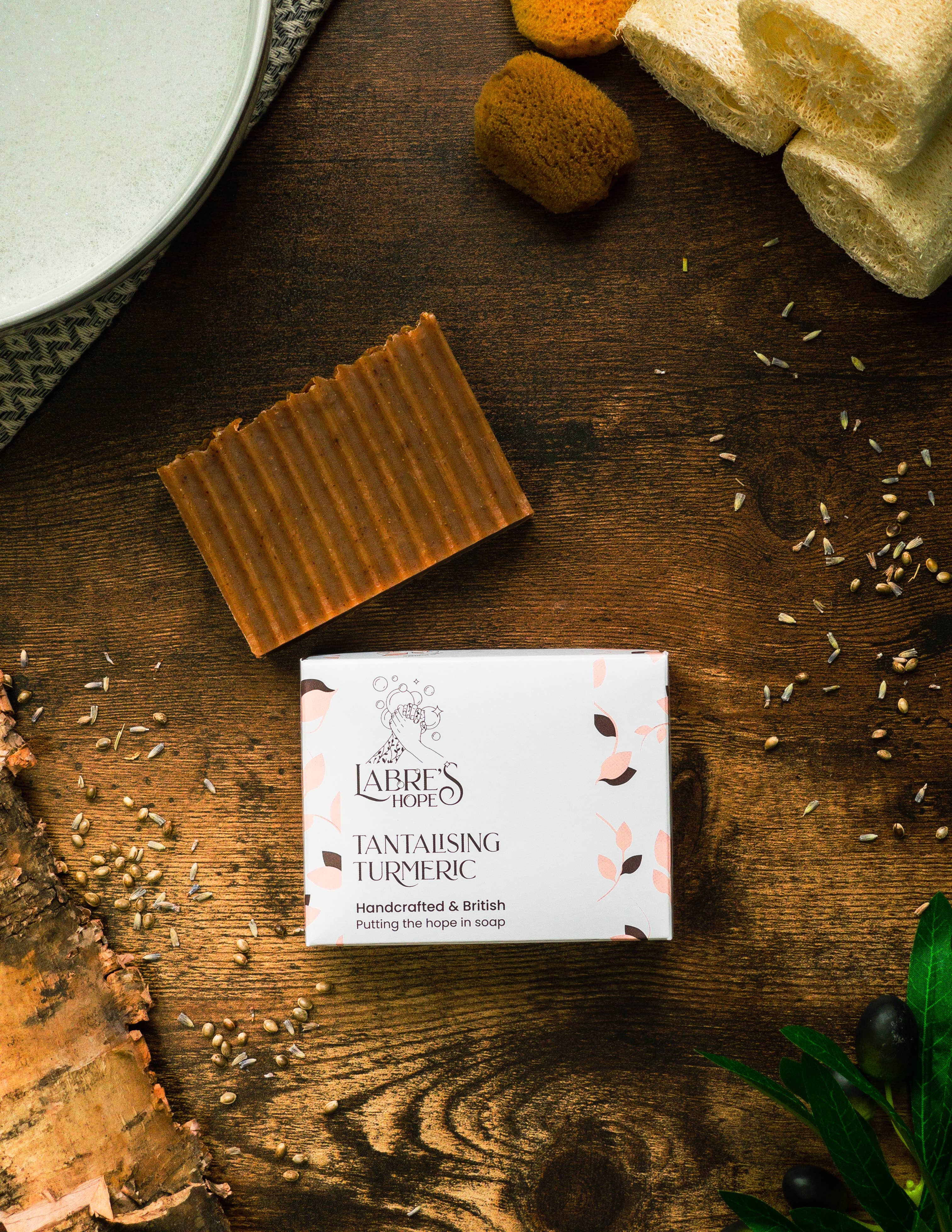 Labre's Hope – wholesale Bar Soap – Tantalising Turmeric Vegan Soap | Patchouli & Bergamot Soap