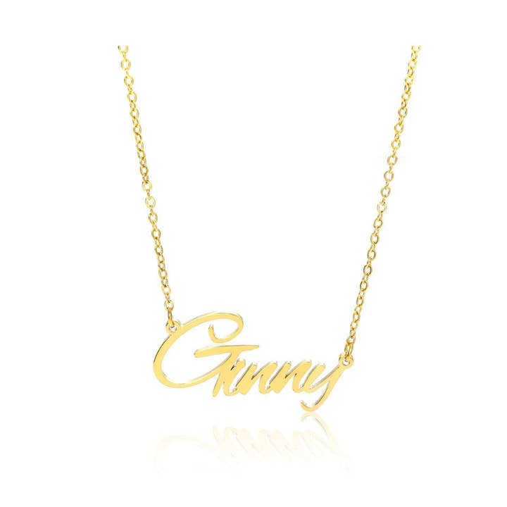Ginny Name Necklace in gold for wholesale by Zotair