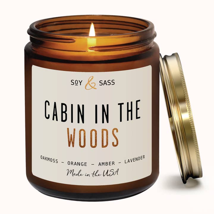 Cabin in the Woods 7.2 oz Soy Candle Home Decor & Gifts for wholesale by Soy and Sass