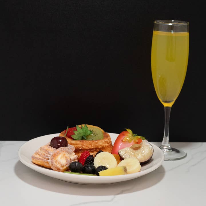 Just Dough It! Fake Foods - Wholesale Decorative Tabletop Object - Fake Continental Breakfast with Mimosa0