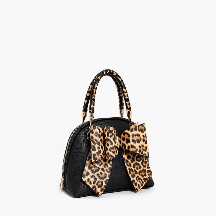 Like Dreams - Wholesale Top Handle Bag - Women's - Leopard Top Handle Bow Bag