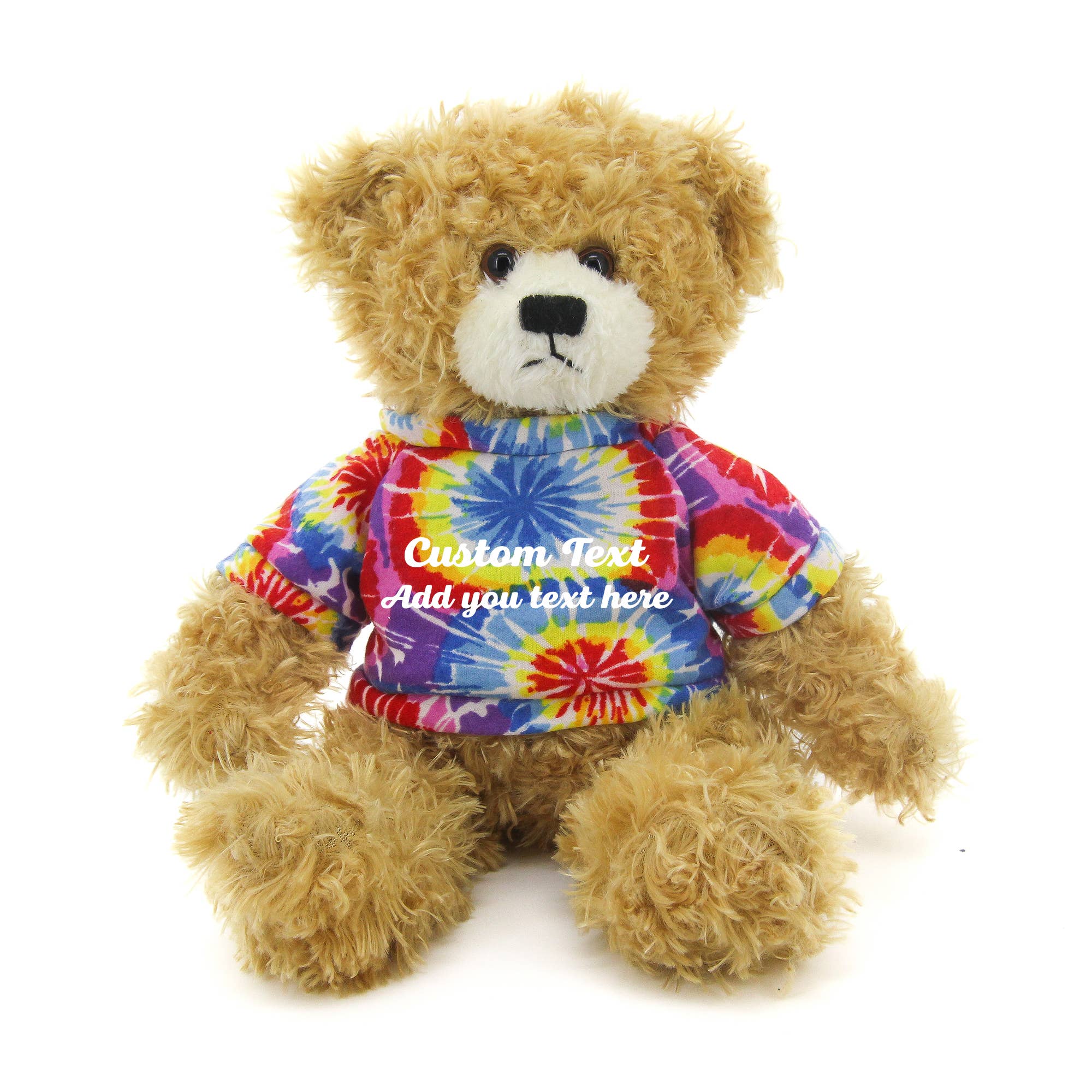Beige Oso de peluche Brandon beige de 28 cm con camiseta personalizada de venta al por mayor en Faire15