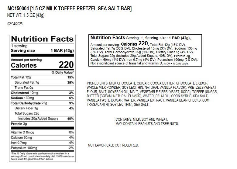 Astor Chocolate Corp. - Wholesale Chocolate Bar - Moodibars HUNGOVER Milk Chocolate Toffee Pretzel SeaSalt bar2