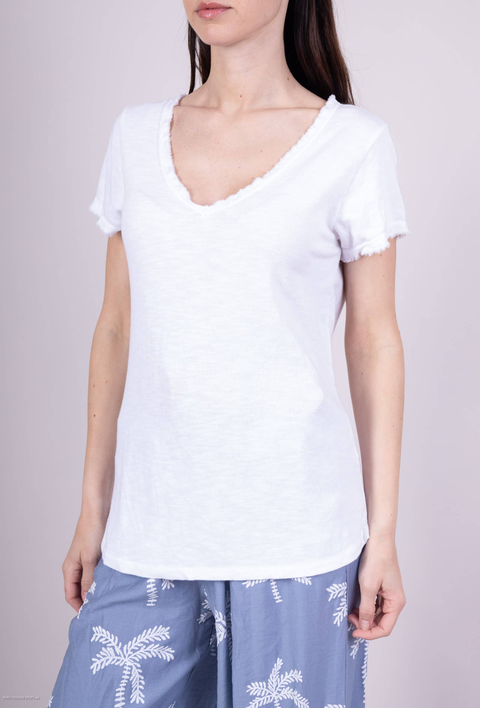 Pépouz' Paris - Wholesale T-Shirt - Women's - Washed cotton short-sleeve T-shirt PT25040
