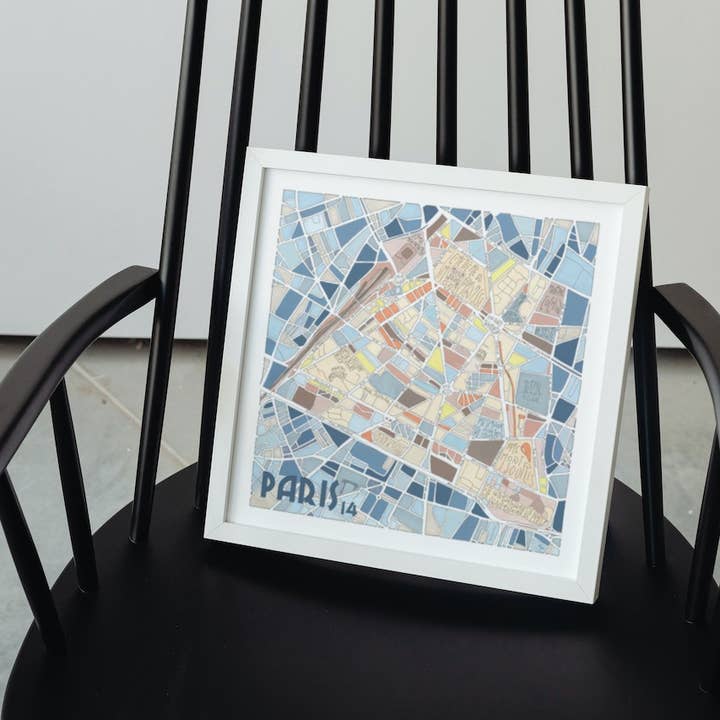 PARIS, 14th arrondissement poster - Design City Maps for wholesale by EmYLo