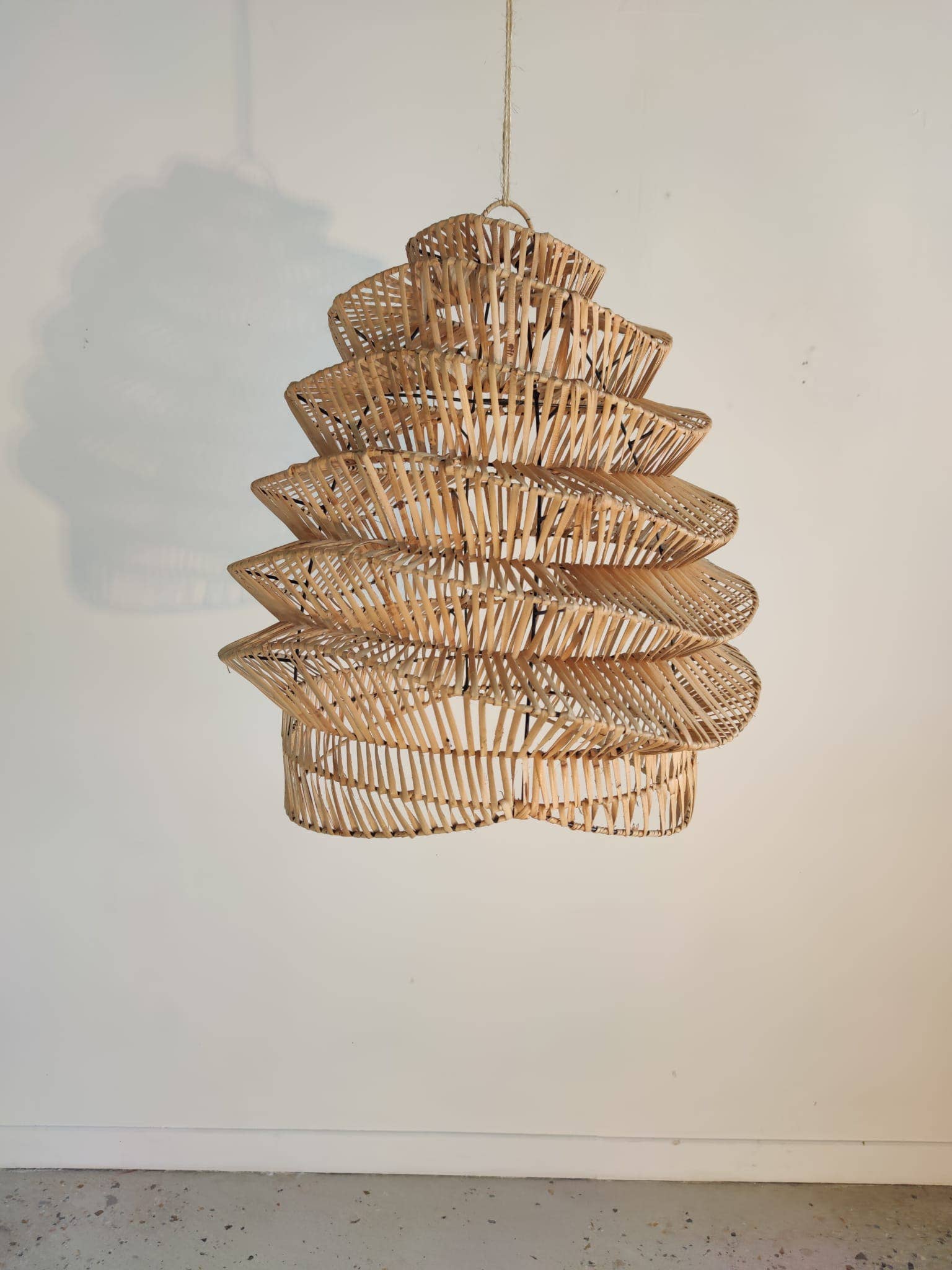 Office Objets - Wholesale Chandelier/Hanging Light - Woven rattan pendant in natural accordion shape14