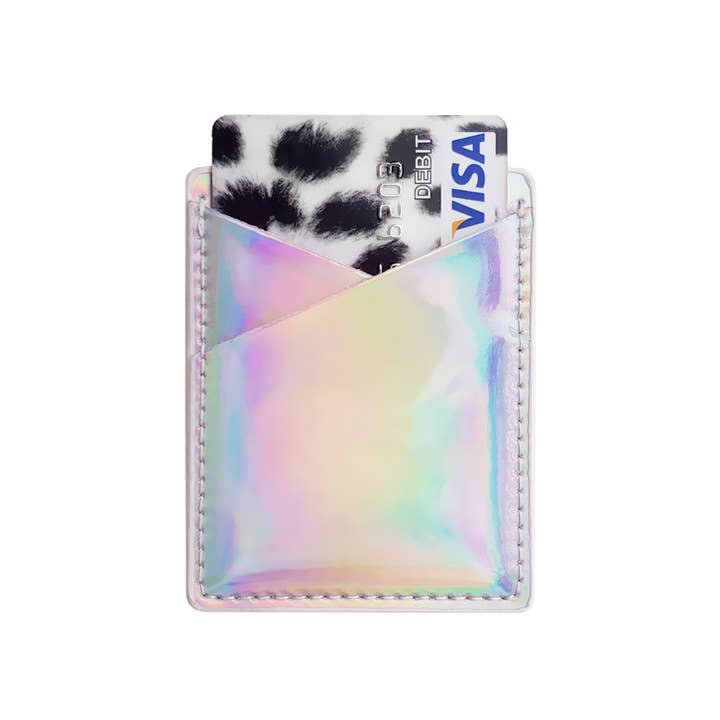 Kiki Jade - Wholesale Phone Wallet - Women's - Holographic Phone Card Holder - Adhesive Phone Wallet