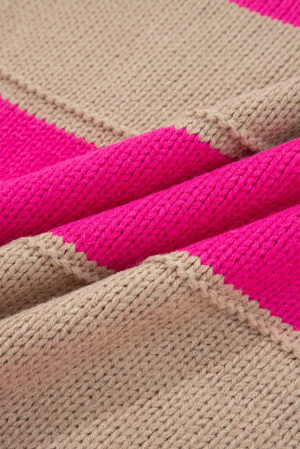 PRETTY BASH - Wholesale Knit Sweater - Women's - Plus Size Stripe Colorblock Drop Shoulder Sweater14