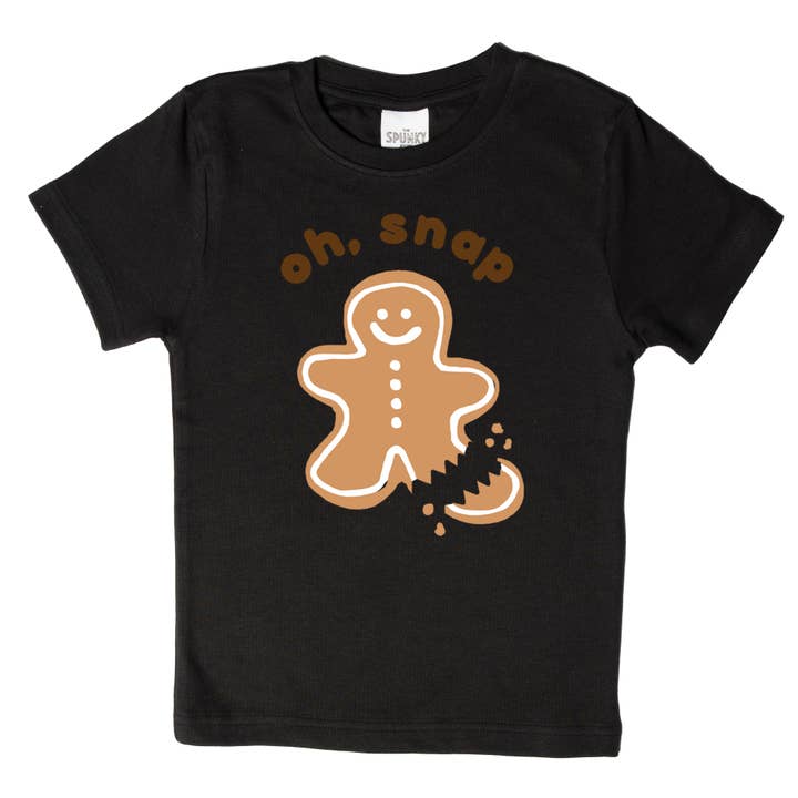 Spunky Stork - Wholesale Screen Printed T-Shirt - Kids - Oh Snap Gingerbread Man Funny Christmas Baby Toddler Top8