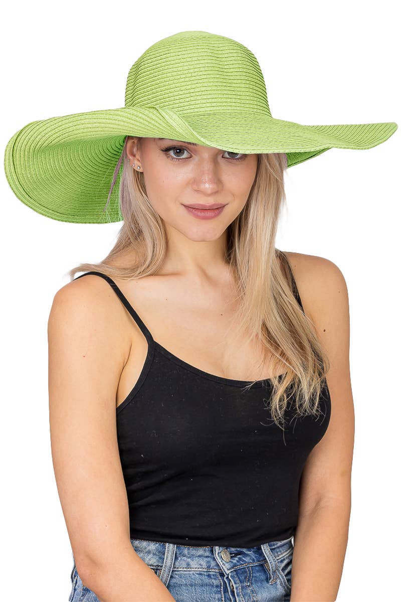 Cap Zone - Wholesale Straw Hat - Women's - Wire Brim Straw Beach Sun Hat28