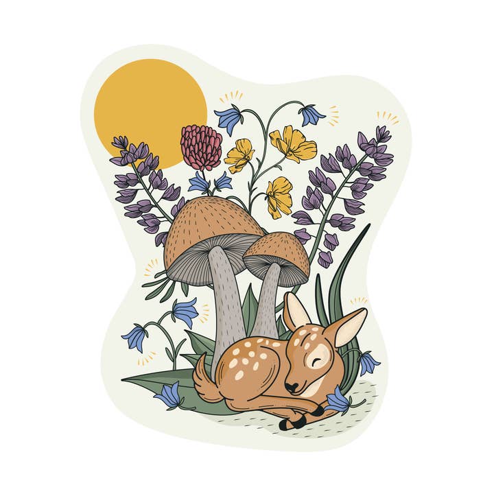 Woodland Creatures: Sweet Little Fawn — Vinyl-Aufkleber für den Großhandel von Graphic Heart