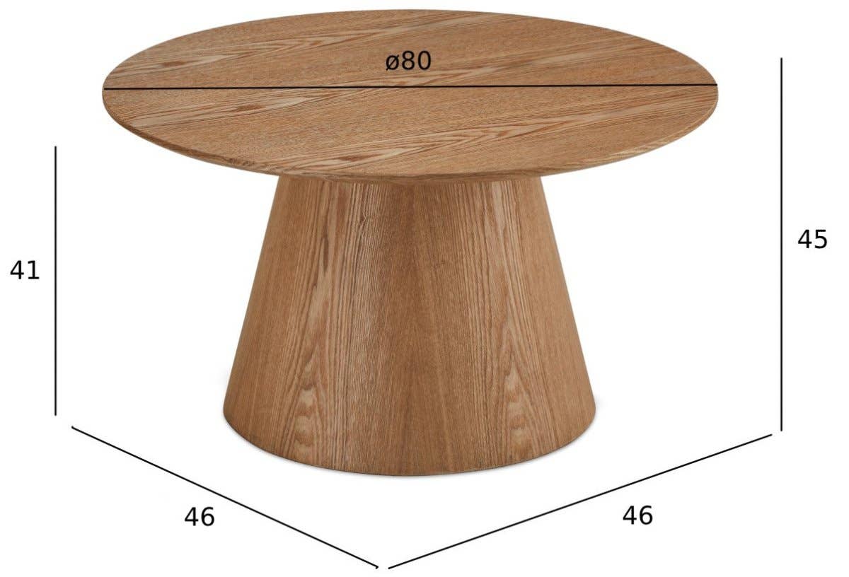 Furnhouse – Mesa de café por atacado – Mesa de Centro Redonda Tango ø80x45 cm - Carvalho Natural10