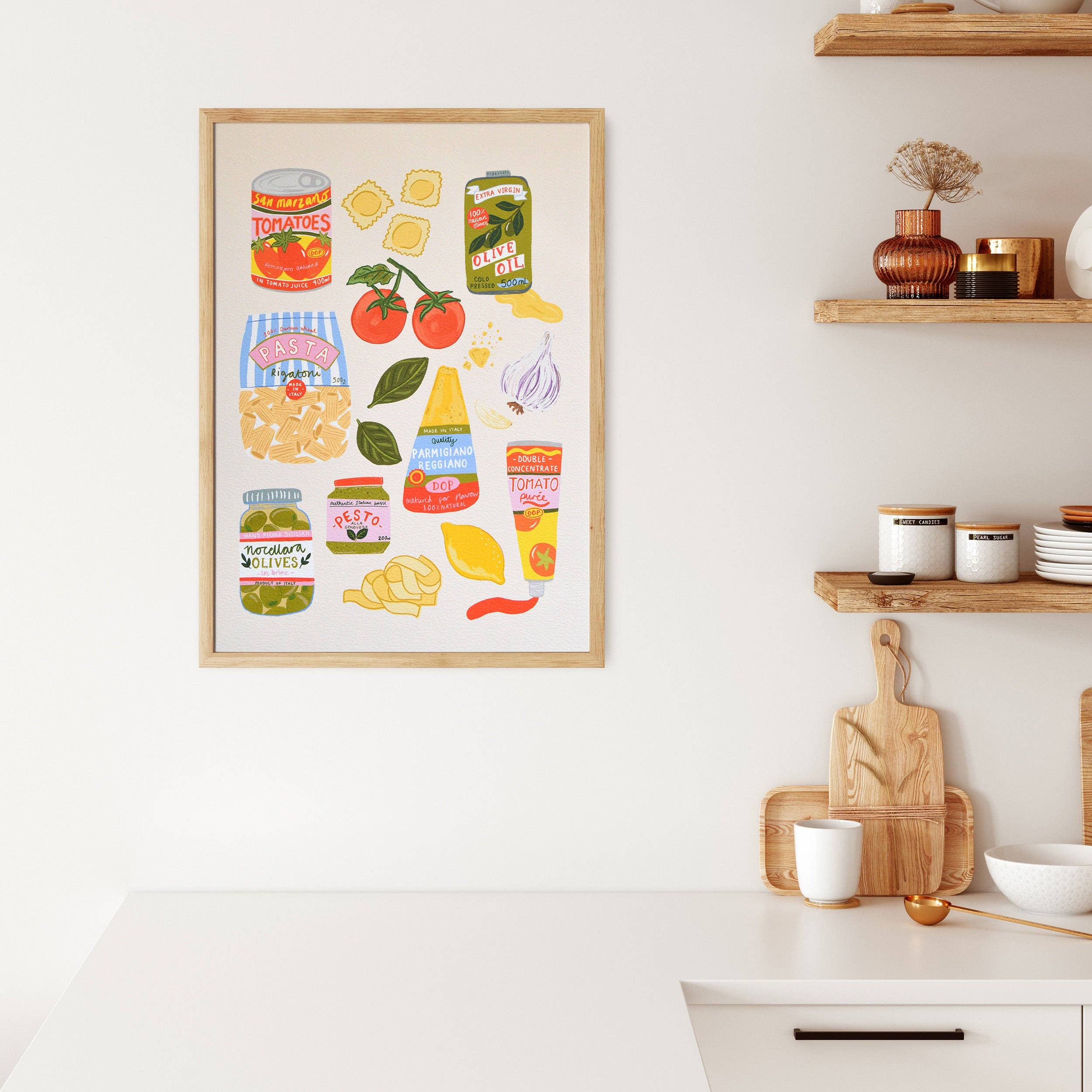 Laura Barnes Wholesale Ltd – wholesale Art print – Italian ingredients Art Print2