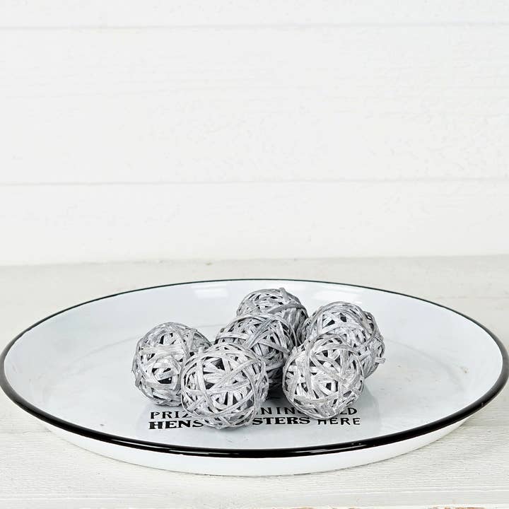 M30931- Bag of 6 Twiggy Rattan Ball, 2in-Gray Wash for wholesale by Impressive Enterprises, Inc.