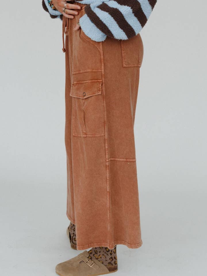 Three Bird Nest - Wholesale Pants - Women's - Cargo Cascade Wide Leg Pants - Copper