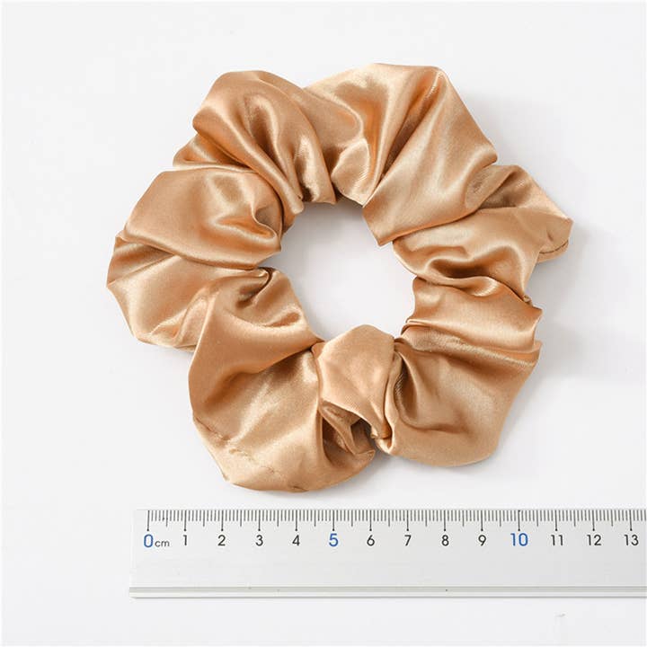 ACCITY - Wholesale Scrunchie - Women's - COFFEE COLOR SILK SCRUNCHIES_CWAHA0343