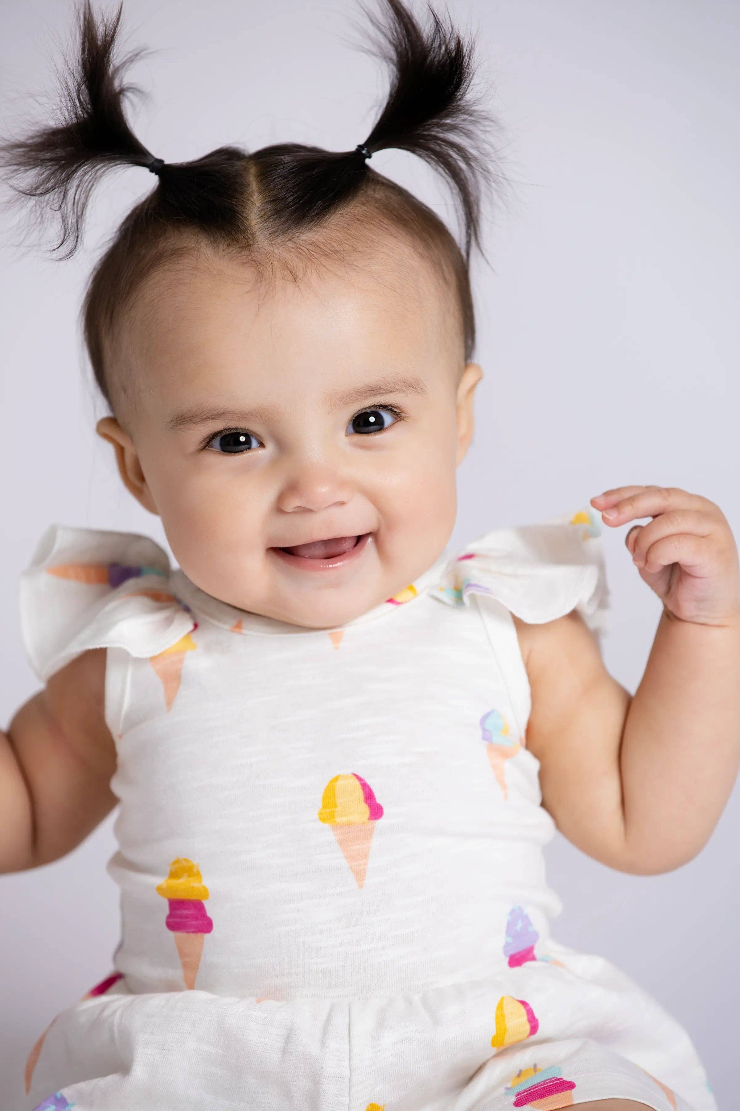 Monica + Andy - Wholesale Jumpsuit - Baby - Flowy Romper_Ice Cream Social2