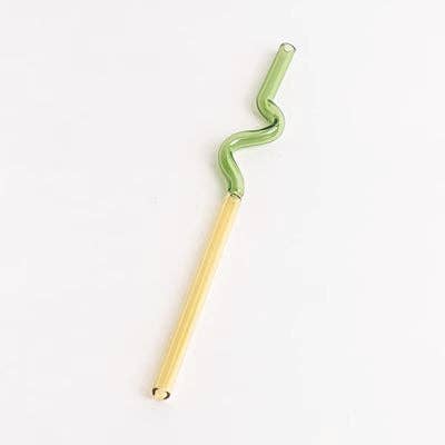 Filtrum Home - Wholesale Drinking Straw - Curvy Glass Straw Set10