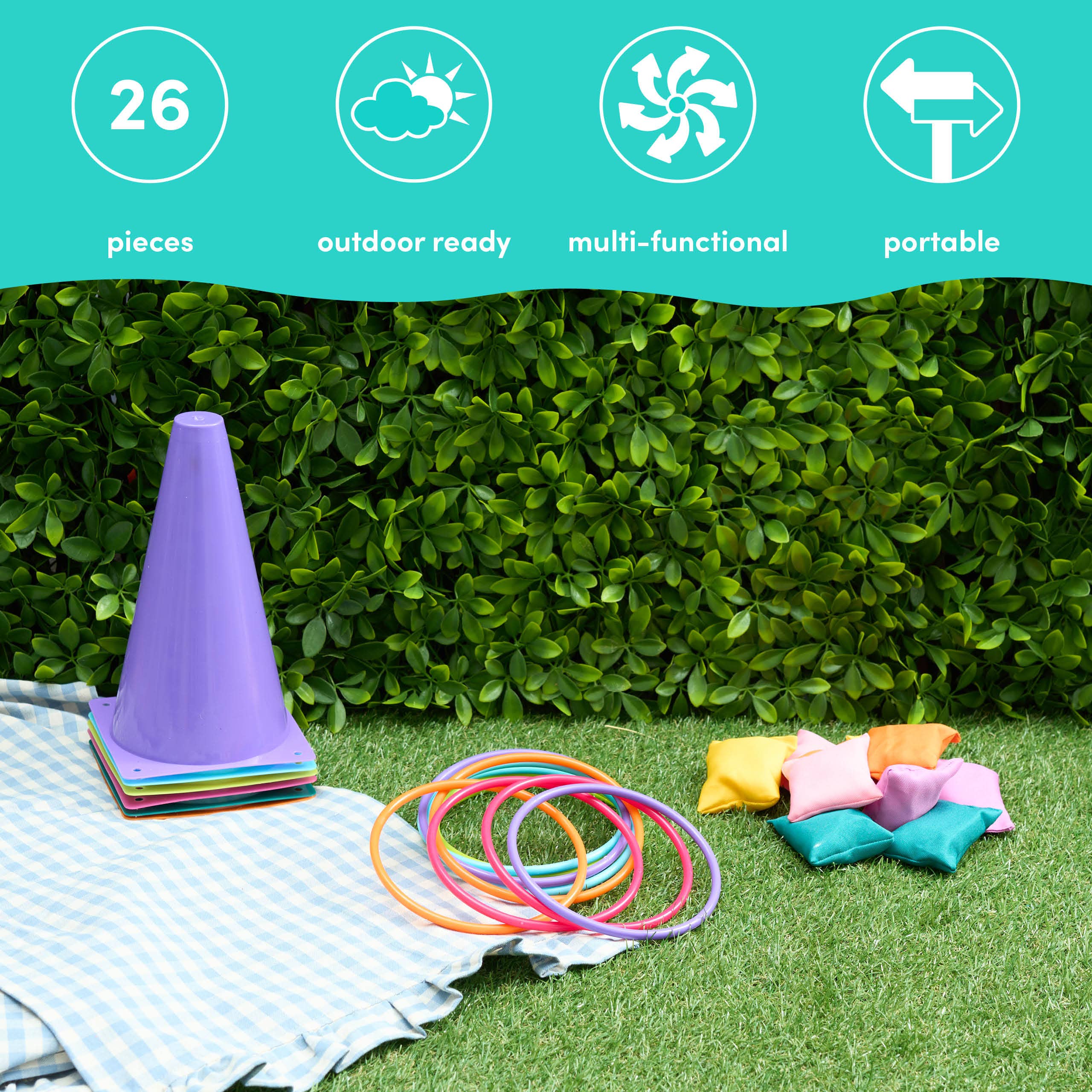 The Twiddlers - Vendita all'ingrosso Set di giocattoli - Bambini - Set da gioco da 26 pezzi con lancio dell'anello, lancio del pouf e altro ancora!6