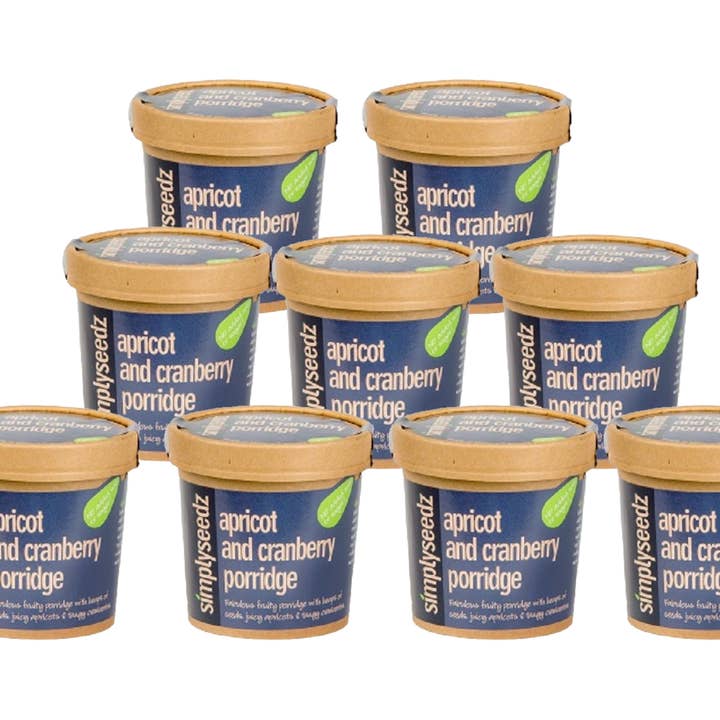 Simplyseedz - Wholesale Breakfast Cereal - Quick Porridge (9 x 60g Pots) Apricot & Cranberry3