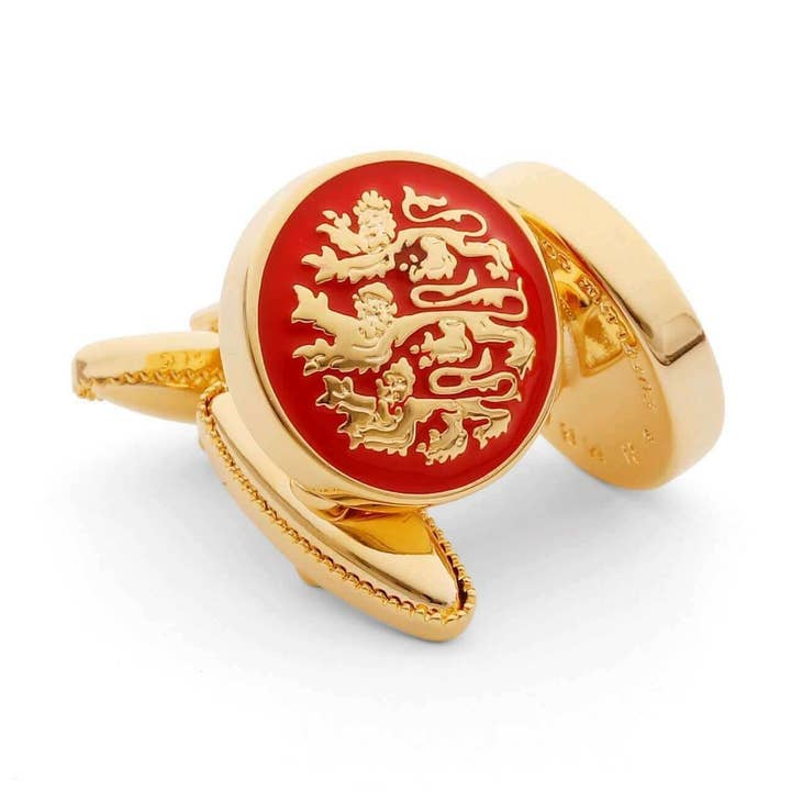 Drei englische Löwen Gold Manschettenknopf für den Großhandel von Wimbledon Cufflink Company