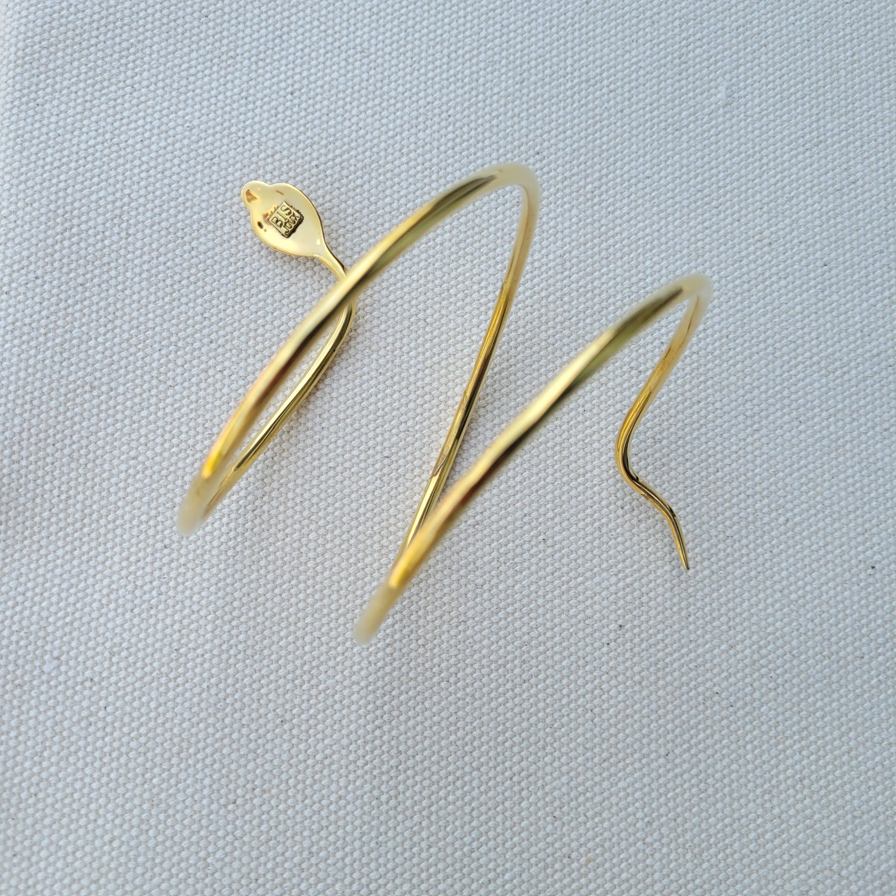 Bisjoux - Vente Bracelet manchette - Brassard en spirale en laiton serpent Cobra4