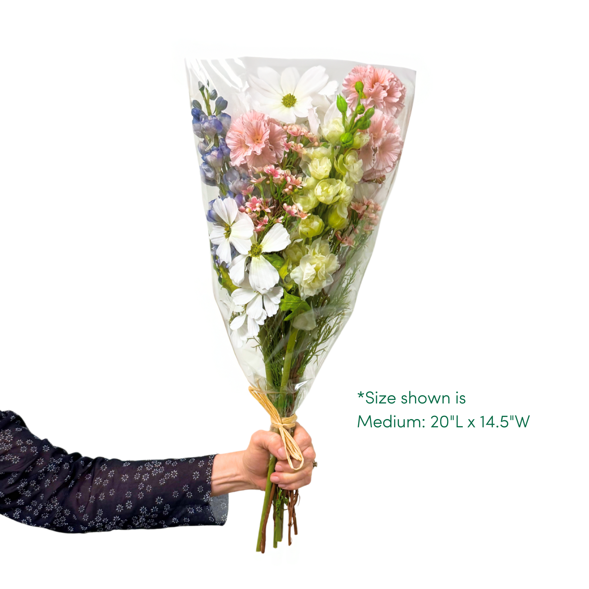 Jacobson - Wholesale Cellophane Bag - 1.6Mil Open Bopp Floral Sleeves - Pack of 1002