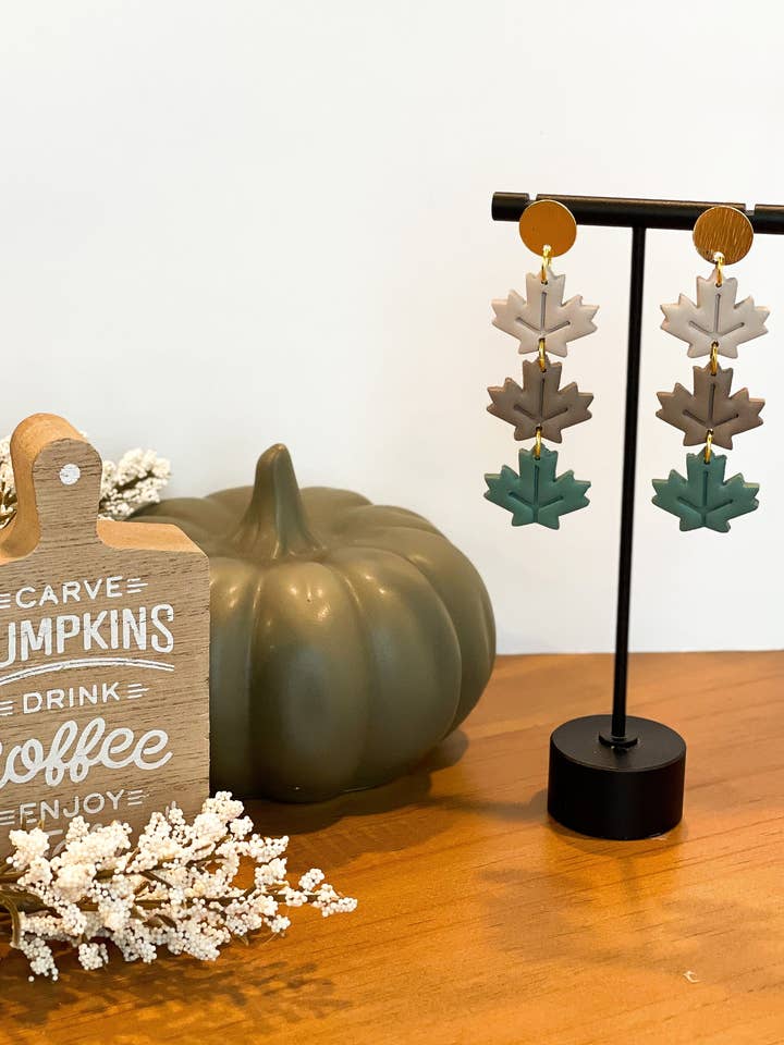 Fall Maple Leaf Dangle- With Tranquility Green for wholesale by MH Studio