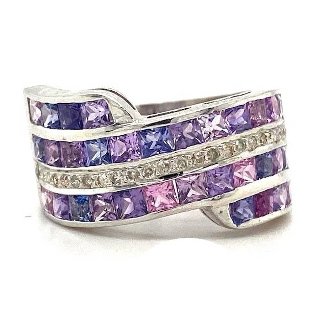 Bague saphir violet en argent sterling .925 - KSR 13996 pour la vente par Kotawala Jewels