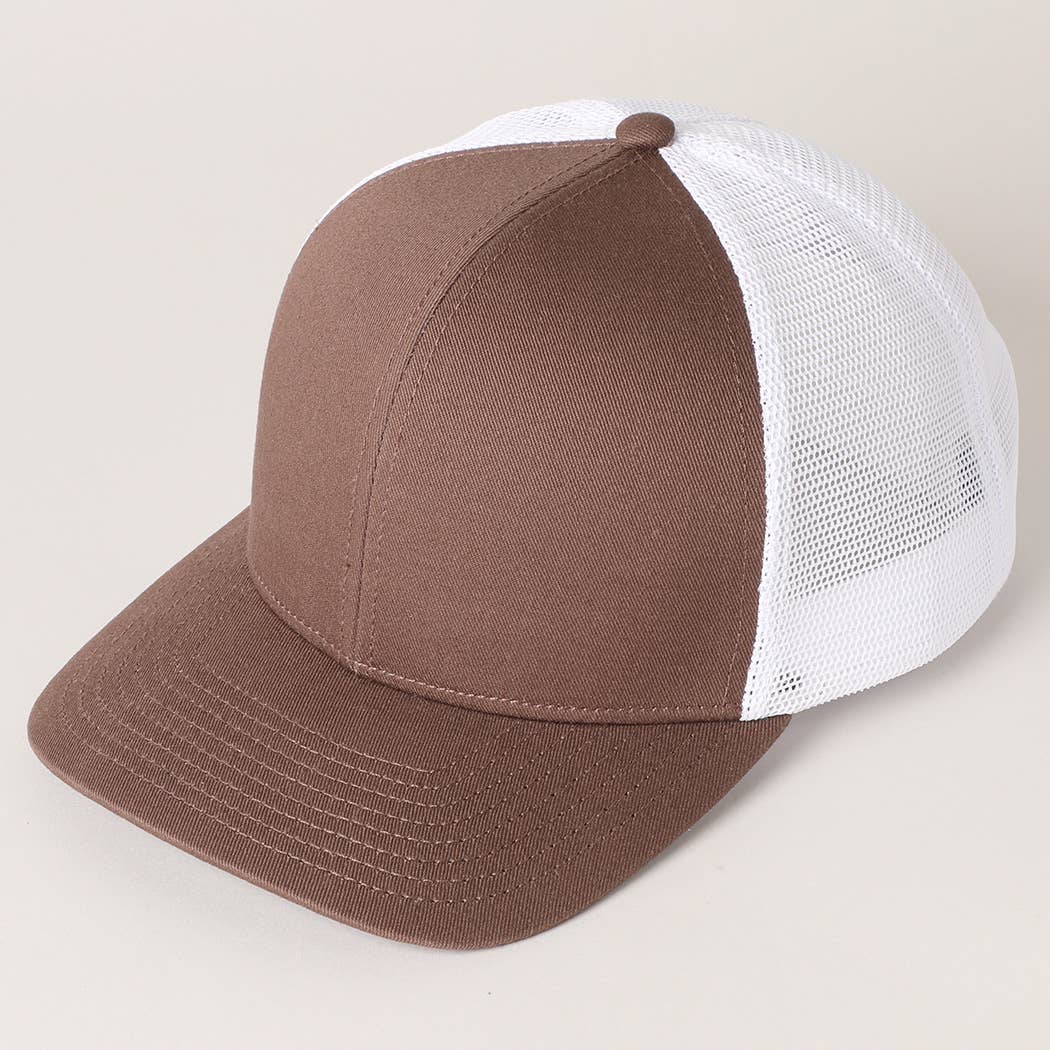 Fashion City - Wholesale Trucker Hat - Unisex - Two Tone Cotton Trucker Hat with Mesh Back11