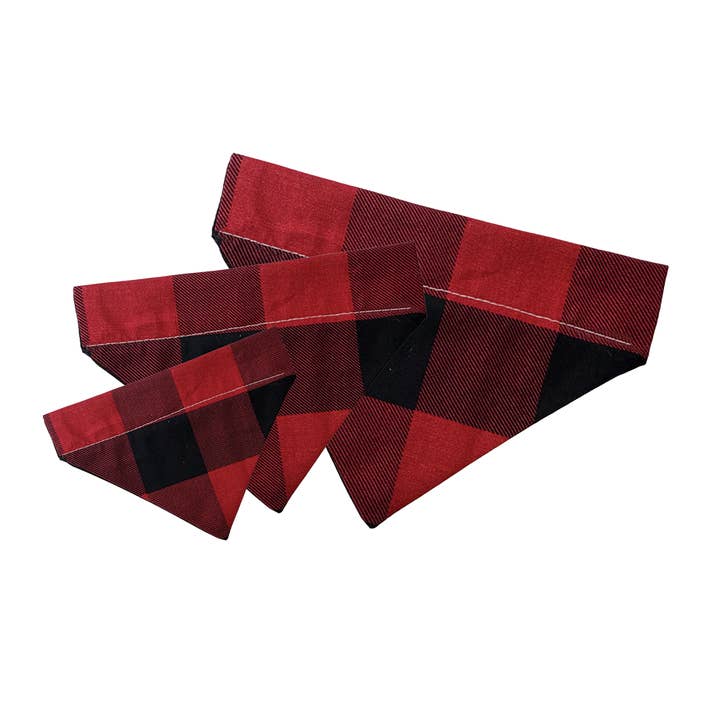 Buffalo Dark Red Black Dog Bandana for wholesale by PawsAbilities