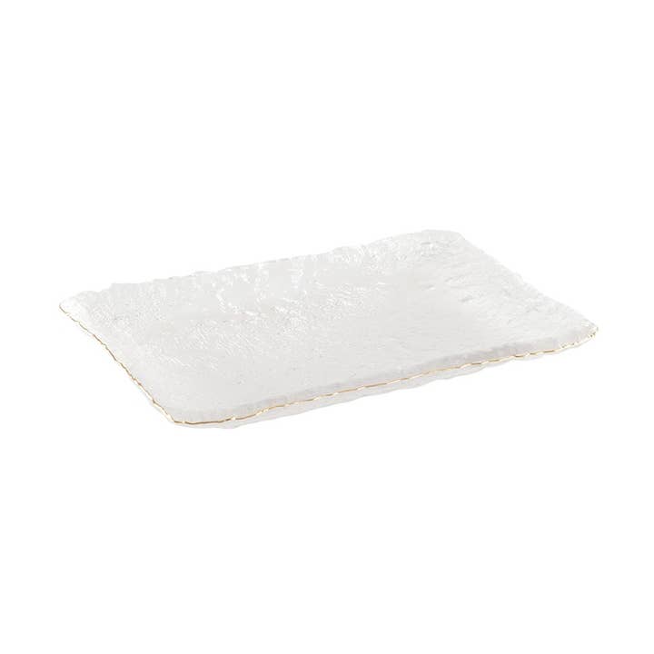 Kuchenplatte mit Goldrand 23 x 14,5 x 2,5 cm für den Großhandel von AULICA