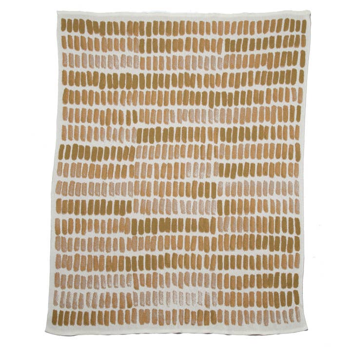 In2Green – wholesale Prydnadsfilt – Bomull Hållbar Stickad Mönstrad Pläd - Akvarell av Kelly Harris Smith