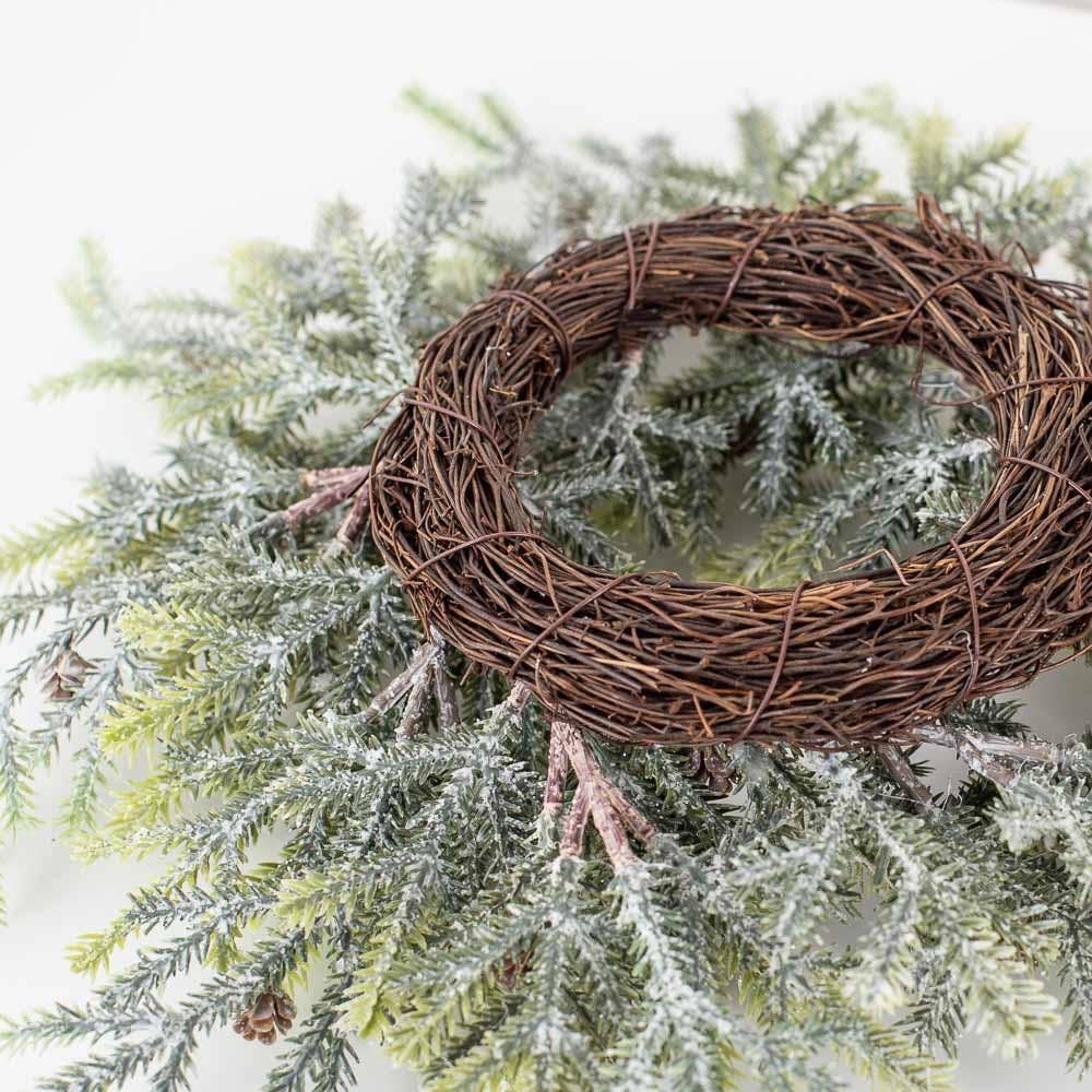 Factory Direct Craft - Wholesale Candle Holder - 12" Frosted Artificial Pine Candle Ring4