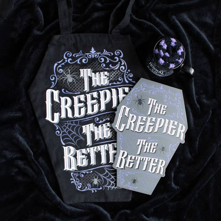 Something Different Wholesale - Wholesale Tote Bag - Unisex - Gothic The Creepier the Better Coffin Shaped Tote Bag