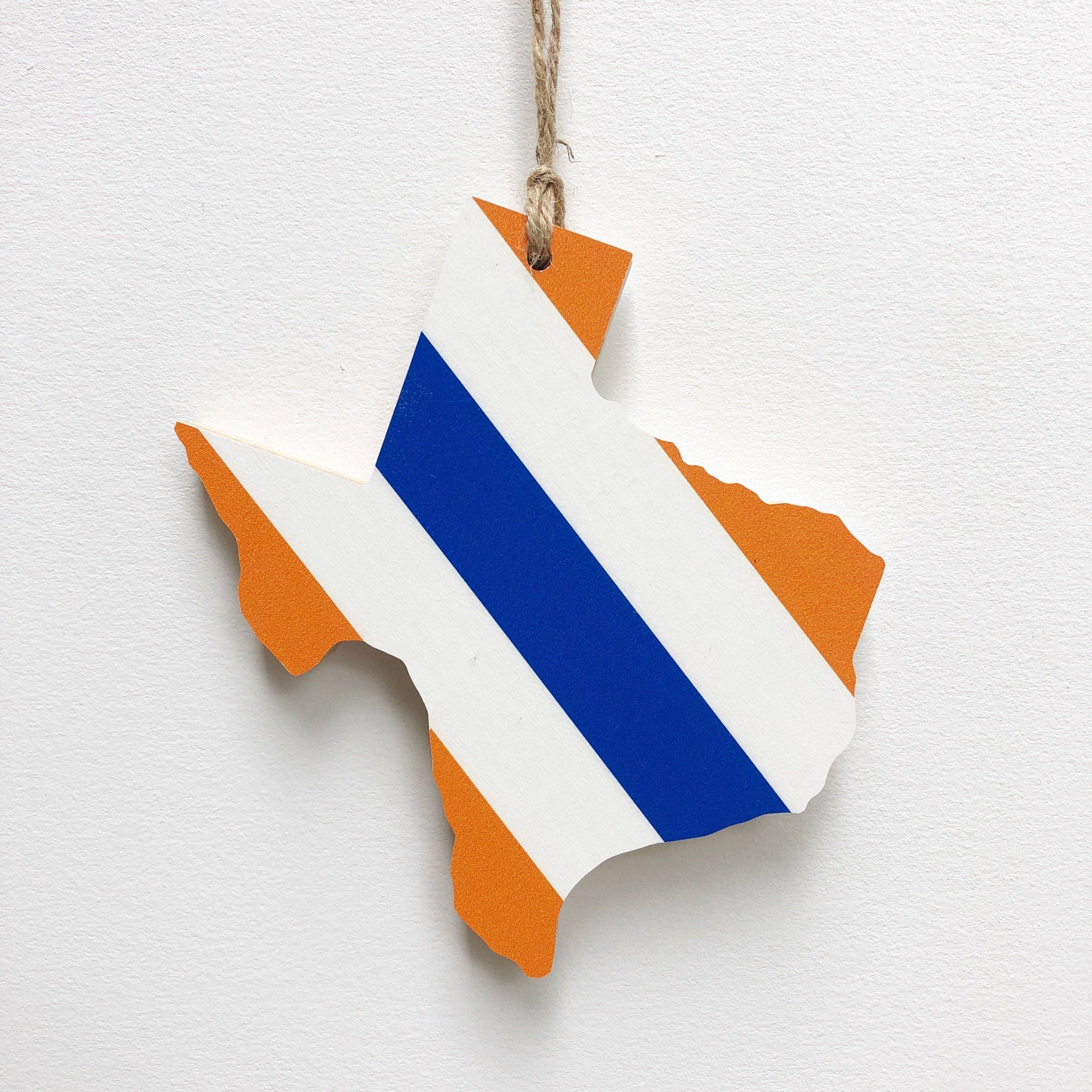 Hemlock & Heather - Wholesale Ornament - Blue/White/Red Team Spirit Texas Ornaments1