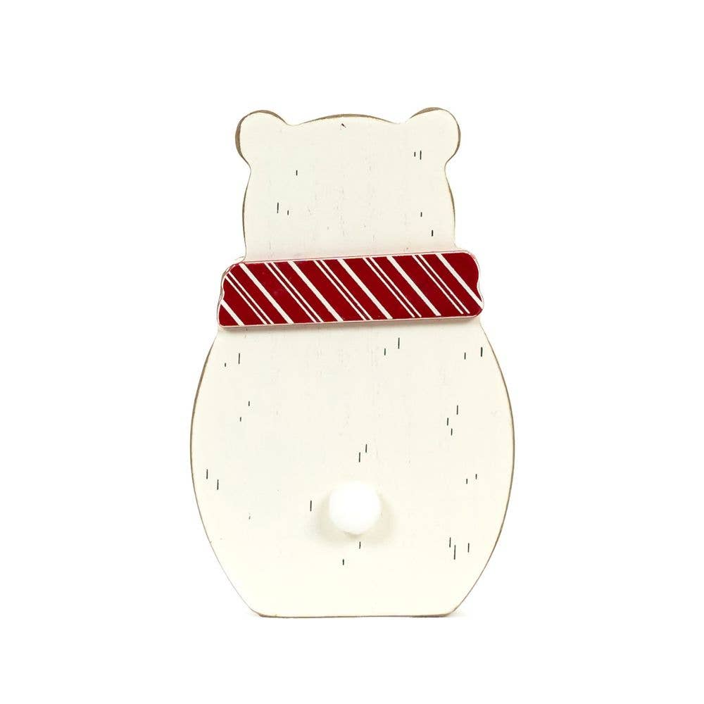 Devanie At Home (Formerly Adams & Co.) - Wholesale Christmas Decoration - 71304 - 4x6 chunky wood shape (POLAR BEAR) Christmas Decor2