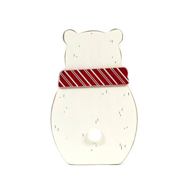 Devanie At Home (Formerly Adams & Co.) - Wholesale Christmas Decoration - 71304 - 4x6 chunky wood shape (POLAR BEAR) Christmas Decor2
