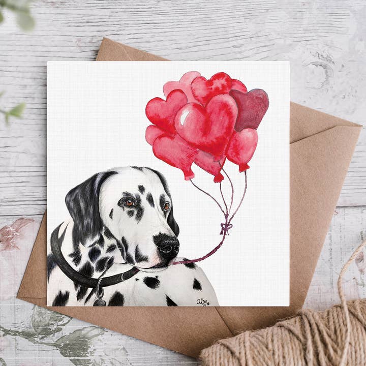 Biglietto di San Valentino nero della Dalmazia per la vendita all'ingrosso da parte di Cloud Jellybean Art