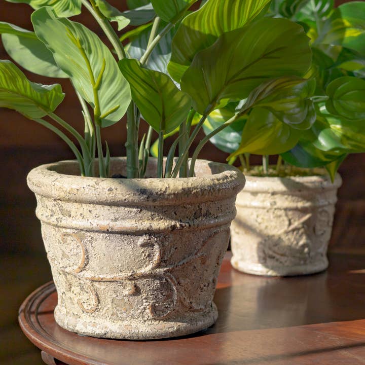 Zaer Ltd. International - Wholesale Plant Pot - 2 Assorted Tuscan Style Round Ceramic Flower Pots11