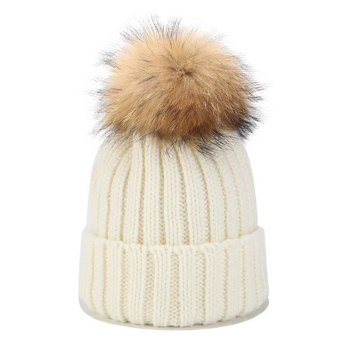 ACCITY - Wholesale Beanie - Women's - OUTDOOR WARM WOOL BALL KNITTED HAT_CWAH15775