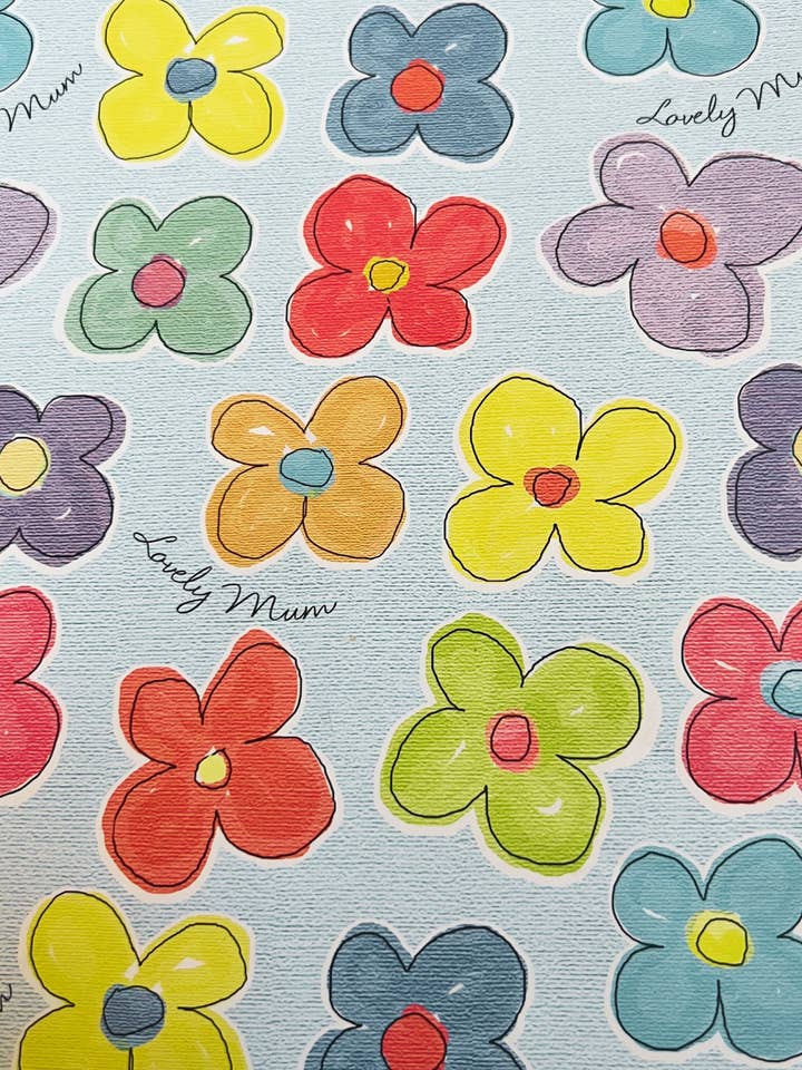 Candyfloss Flaches Wickeltuch „Lovely Mum“ mit Blumenmuster, Muttertag, Frühling für den Großhandel von The Unique Paper Company US