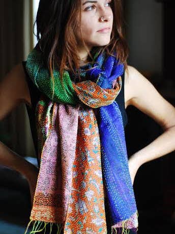 Recycled Kantha Scarf Shawl for wholesale by Homesoul