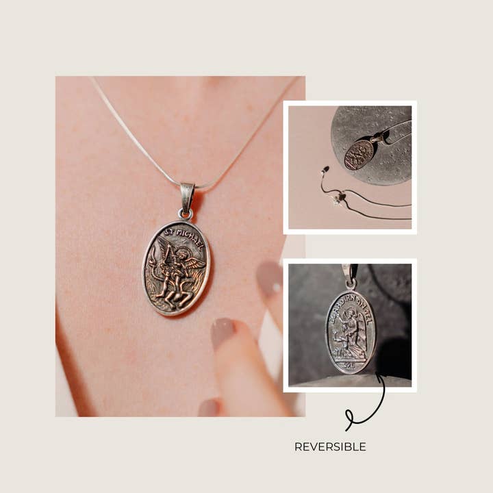 PHOEBE´S - Wholesale Pendant/Charm Necklace - St. Michael the Archangel Necklace, Protection Amulet4