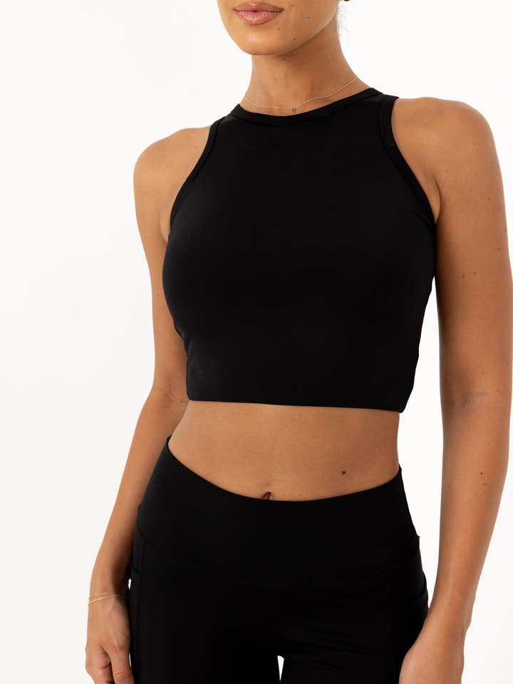 Noosa Active - Wholesale Athletic Top - Women's - Estelle Compressive Crop Top - Black