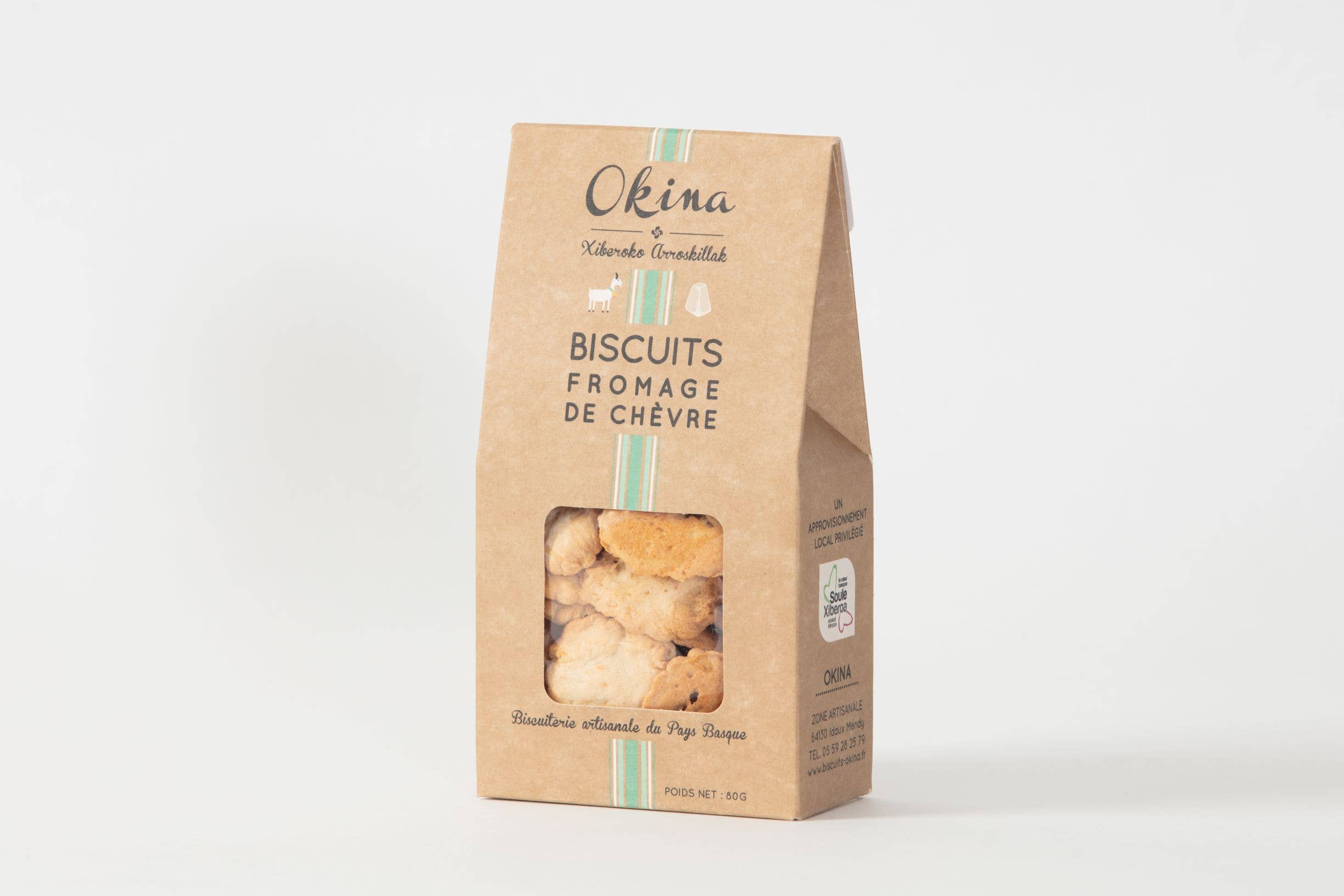OKINA - Vente Biscuit salé - Biscuits apéritifs au Fromage de Chèvre