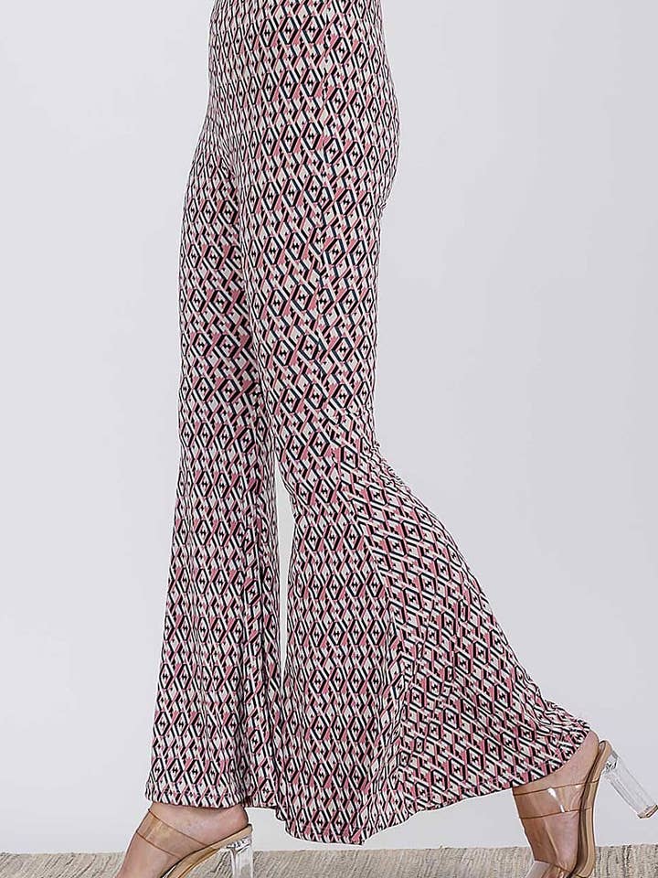 BROEK MET MEERKLEURIGE PRINT, ELASTISCHE TAILLE EN WIJDE PIJPEN voor wholesale door ROUSSEAU