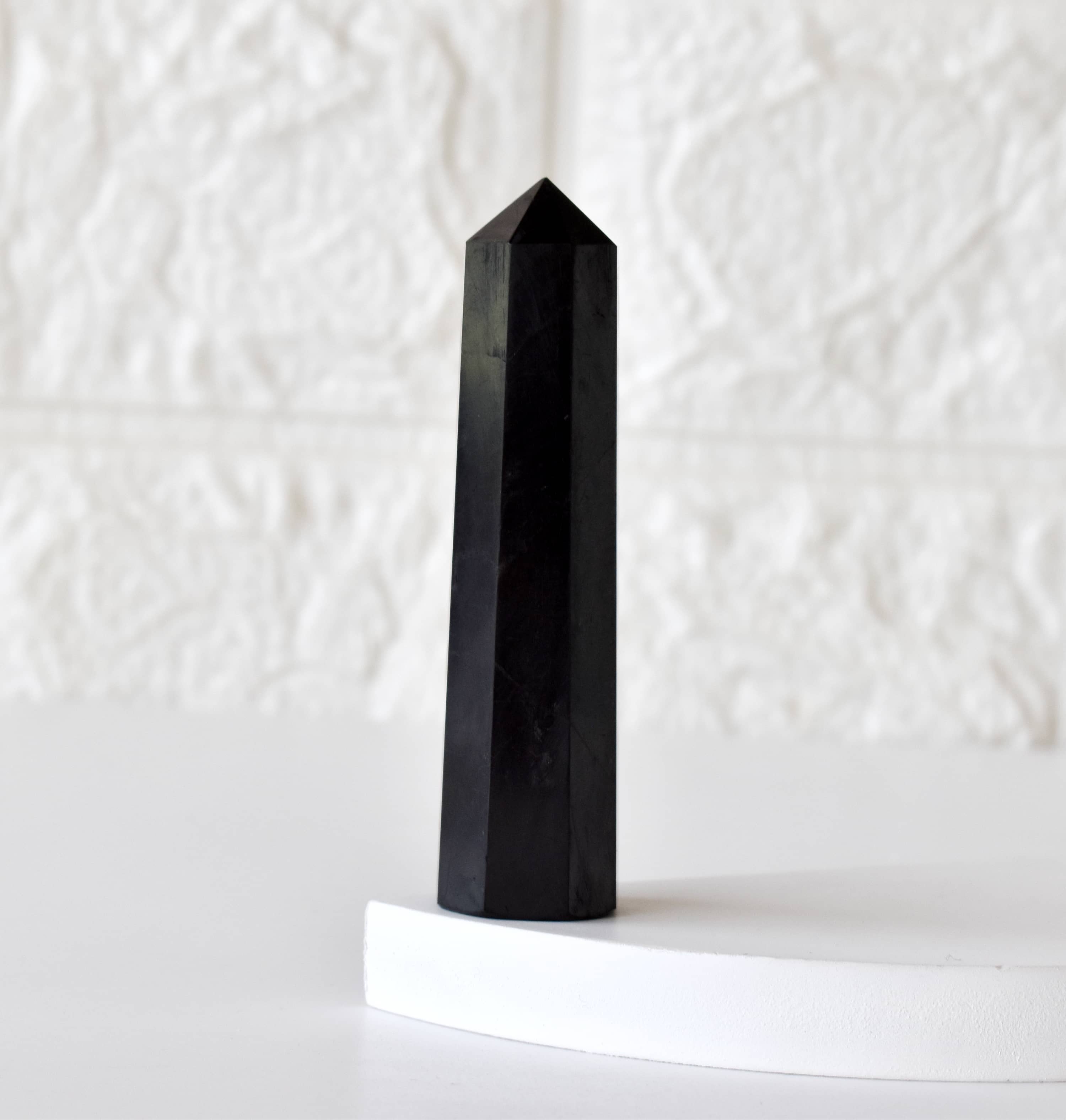 Soothing Crystals - Wholesale Spiritual Stone/Crystal - Healing Obelisk| Black Shungite Crystal Tower |Crystal Point1