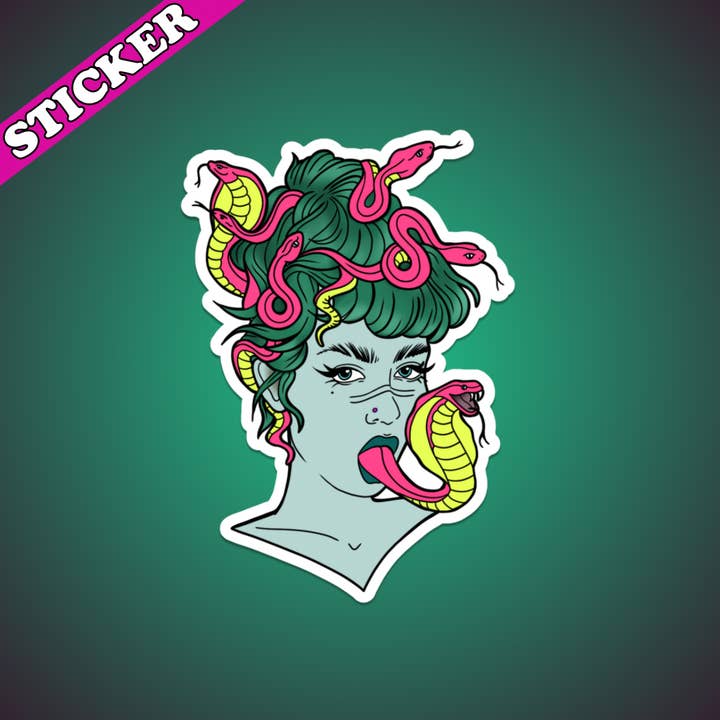 Pretty Toxic Stickers - Wholesale Sticker - Medusa Sticker, The Female Gaze, Feminist Stickers
