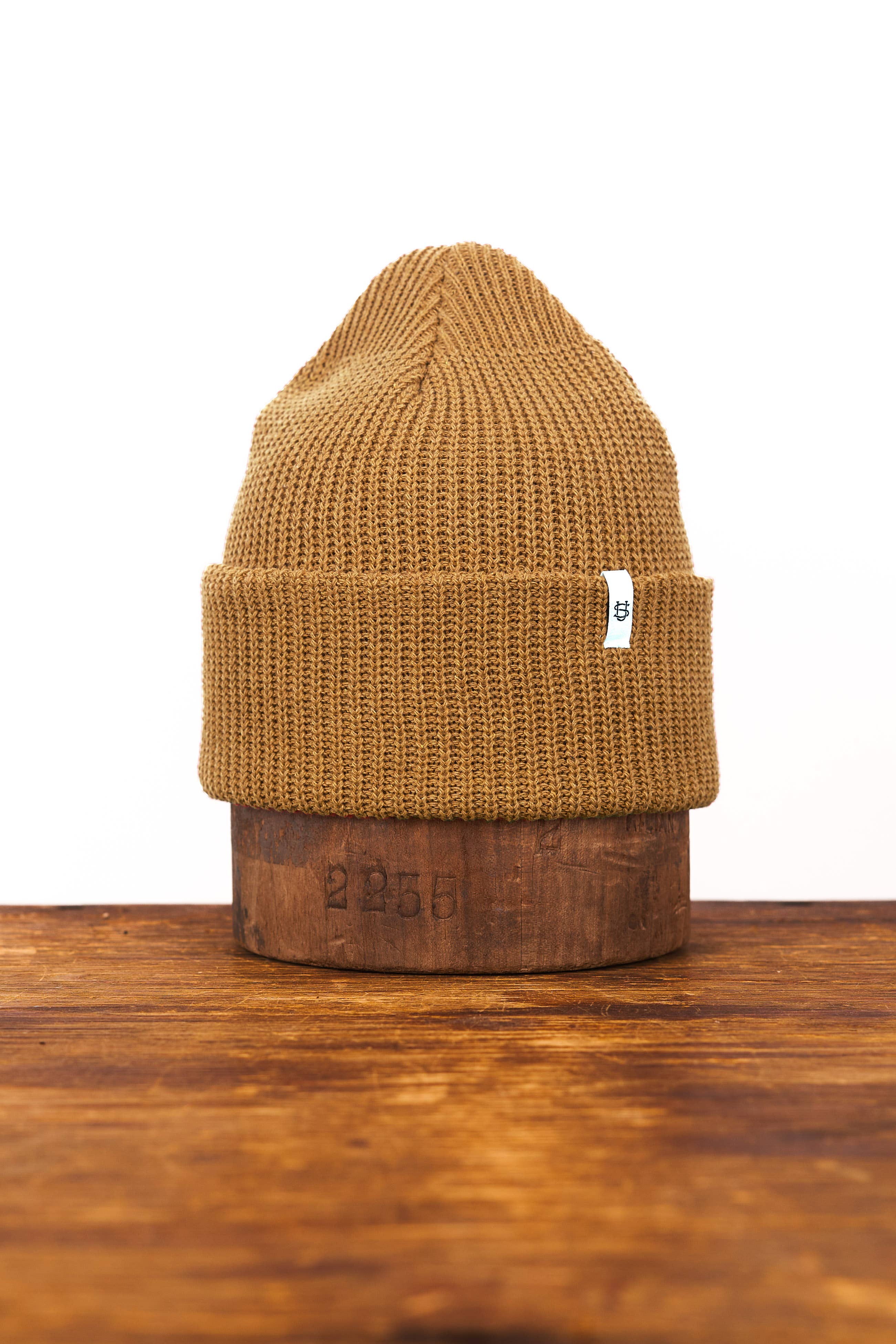 Upstate Stock – Engroshandel Beanie - Unisex – Mørk Goldenrod Upcycled Bomuld Urhætte